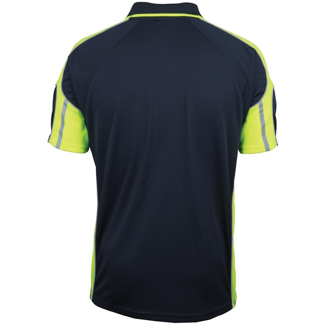 JB's Wear 6SPPS S/S Street Panel Polo - Back View | color:Navy/Lime|view:back