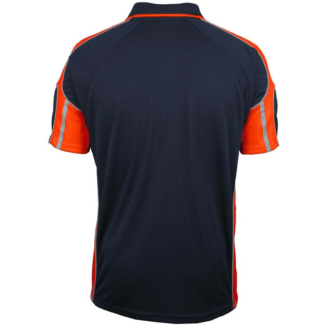 JB's Wear 6SPPS S/S Street Panel Polo - Back View | color:Navy/Orange|view:back