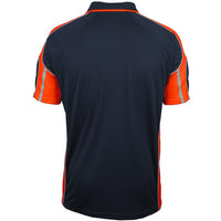 JB's Wear 6SPPS S/S Street Panel Polo - Back View | color:Navy/Orange|view:back
