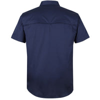 JB's Wear 6WKCS S/S Stretch Close Front Work Shirt - Back View | color:Navy|view:back