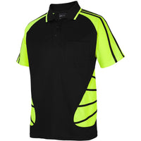 JB's Wear 6HSSP Street Spider Polo - Side View | color:Black/Lime|view:side