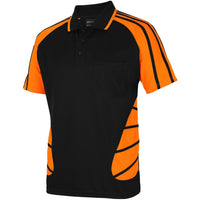 JB's Wear 6HSSP Street Spider Polo - Side View | color:Black/Orange|view:side