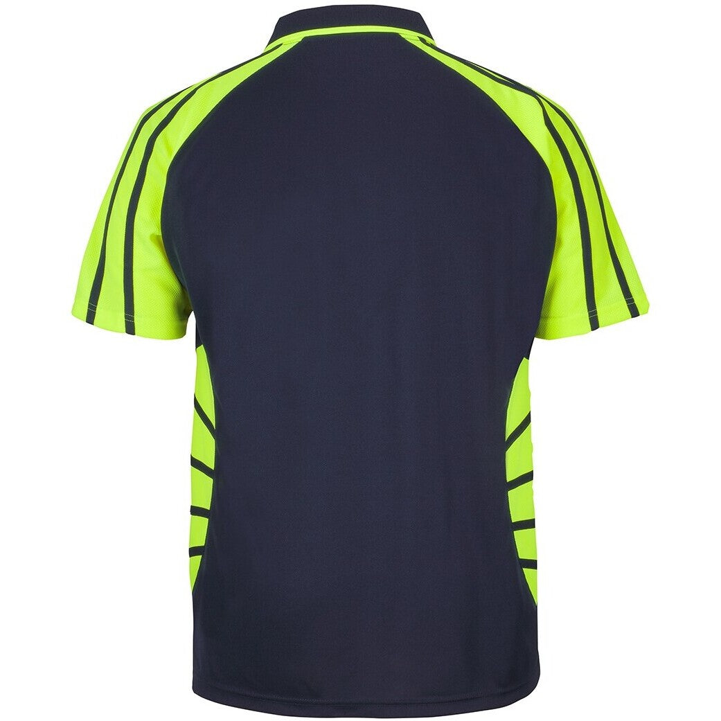 JB's Wear 6HSSP Street Spider Polo - Back View | color:Navy/Lime|view:back