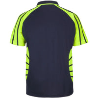 JB's Wear 6HSSP Street Spider Polo - Back View | color:Navy/Lime|view:back