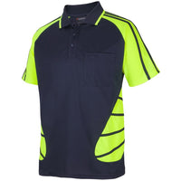 JB's Wear 6HSSP Street Spider Polo - Side View | color:Navy/Lime|view:side