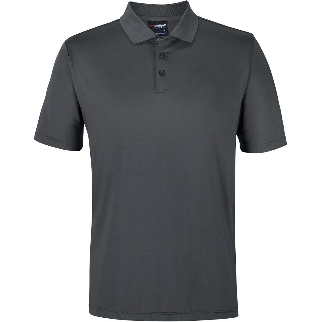 JB's Wear 7STP Stretch Polo - Front View | color:Charcoal|view:front