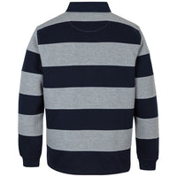 JB's Wear 3SR Striped Rugby - Back View | color:Navy/13% Marle|view:back