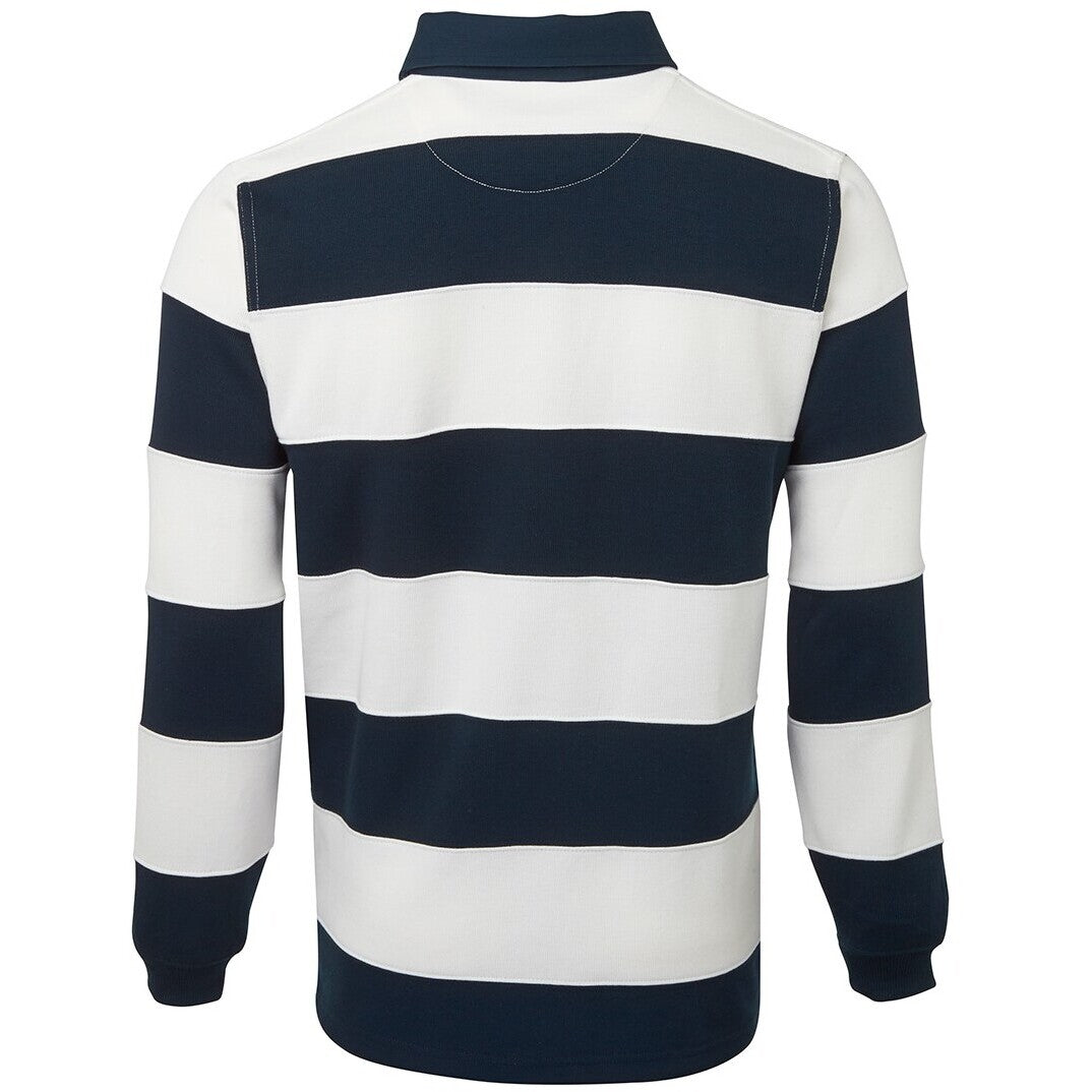 JB's Wear 3SR Striped Rugby - Back View | color:Navy/White|view:back