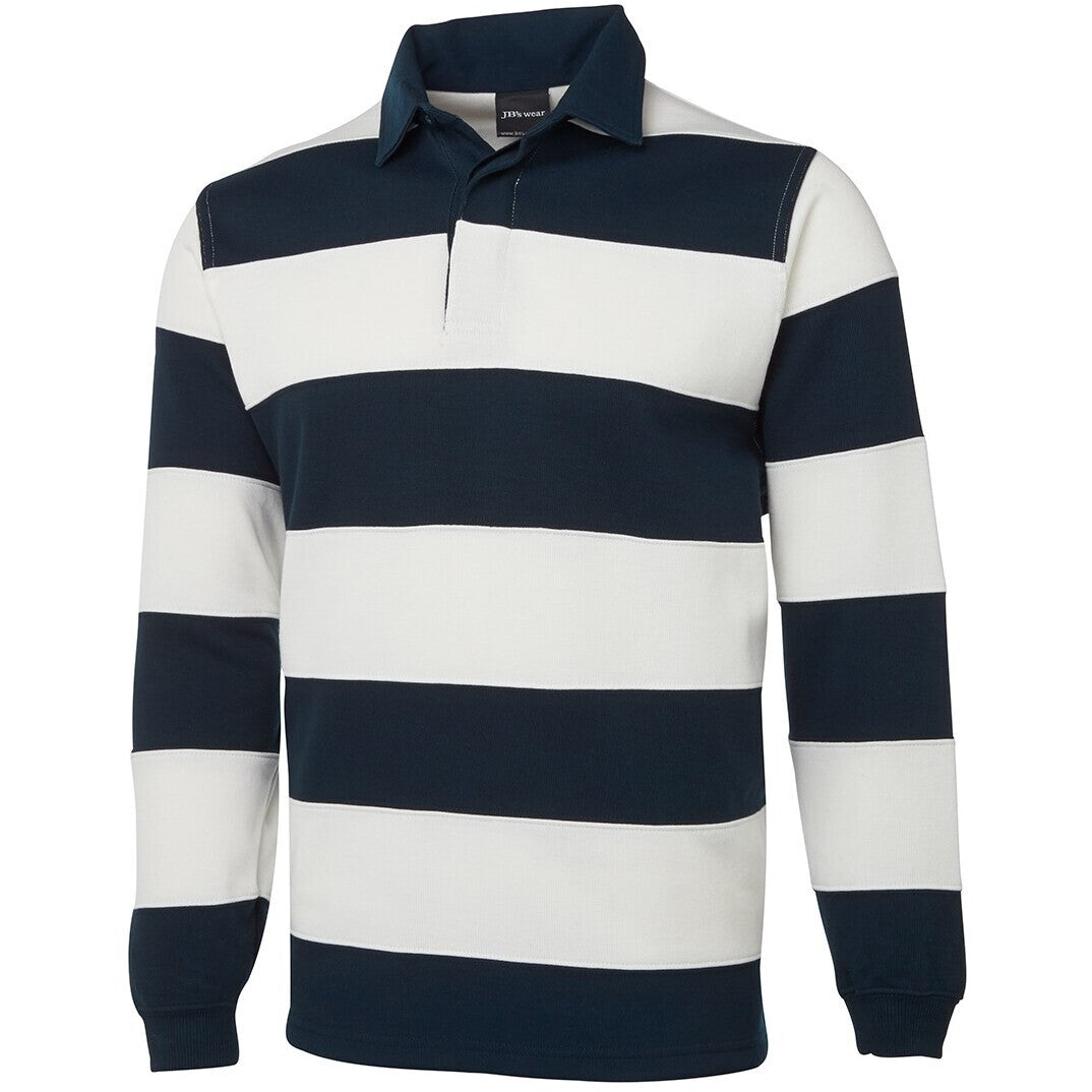 JB's Wear 3SR Striped Rugby - Side View | color:Navy/White|view:side