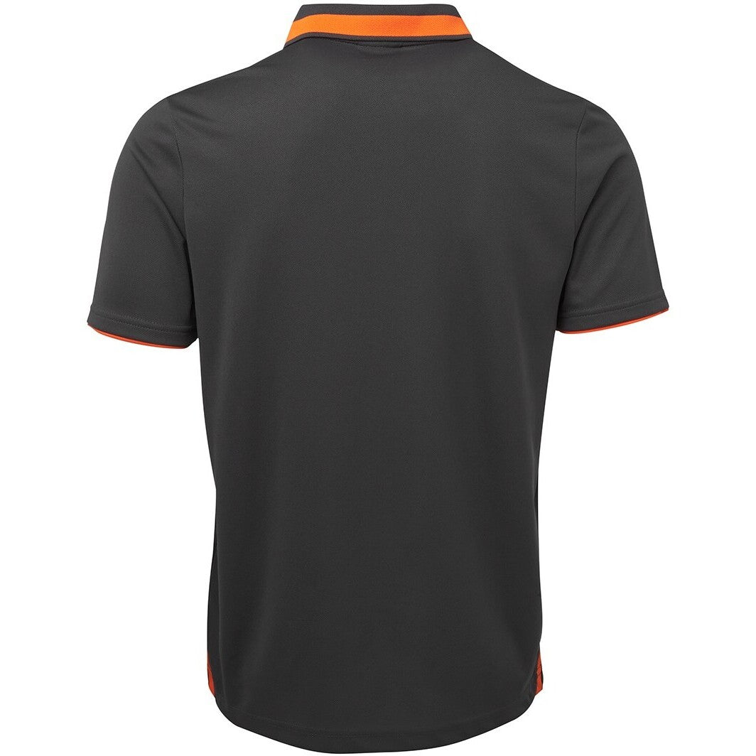 JB's Wear 7SWP Swirl Polo - Back View | color:Charcoal/Orange|view:back