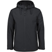JB's Wear 3WSH Three Layer Hooded Softshell Jacket - Front View | color:Black|view:front