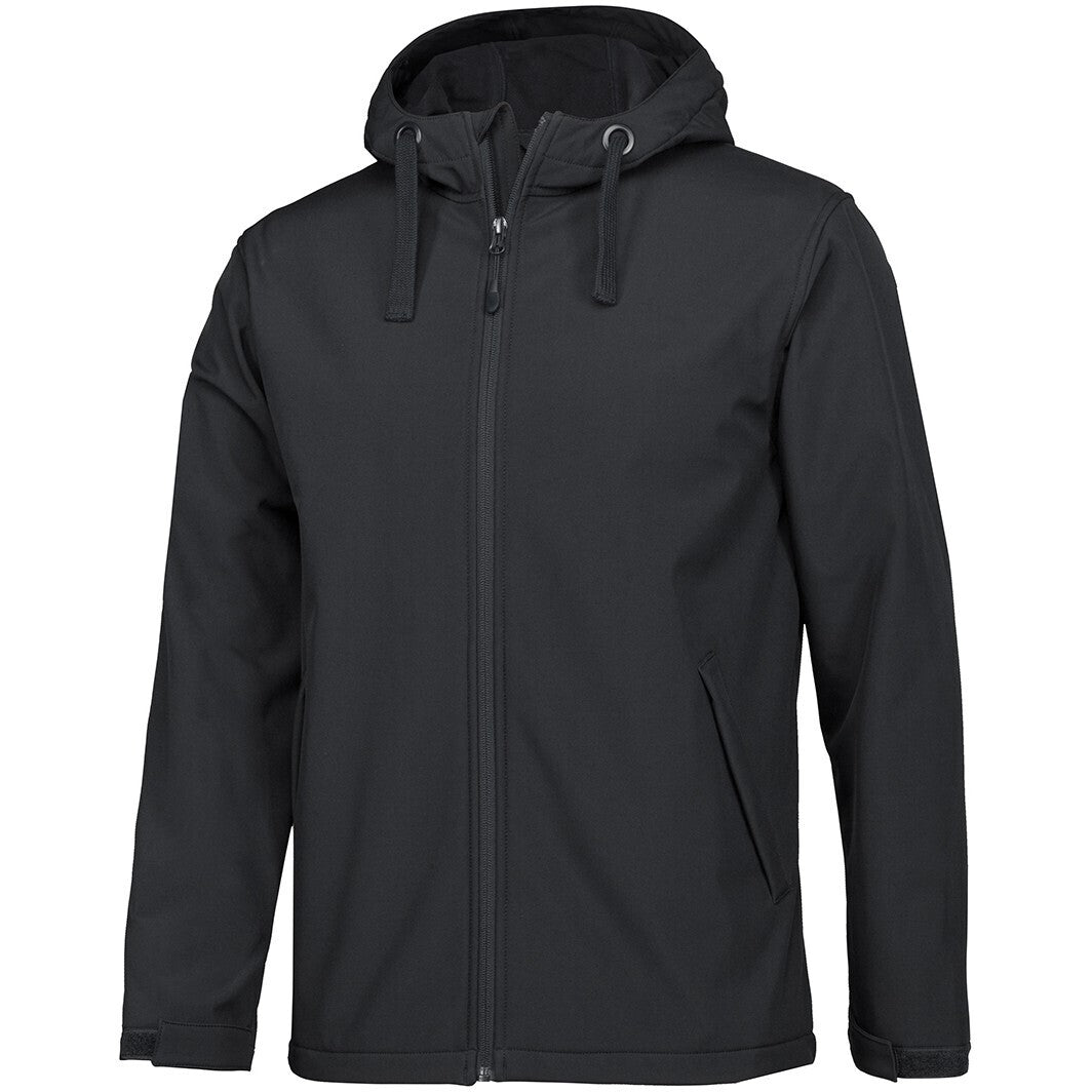 JB's Wear 3WSH Three Layer Hooded Softshell Jacket - Side View | color:Black|view:side