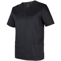 JB's Wear 4SPT Unisex Premium  Scrub Top - Side View | color:Black|view:side
