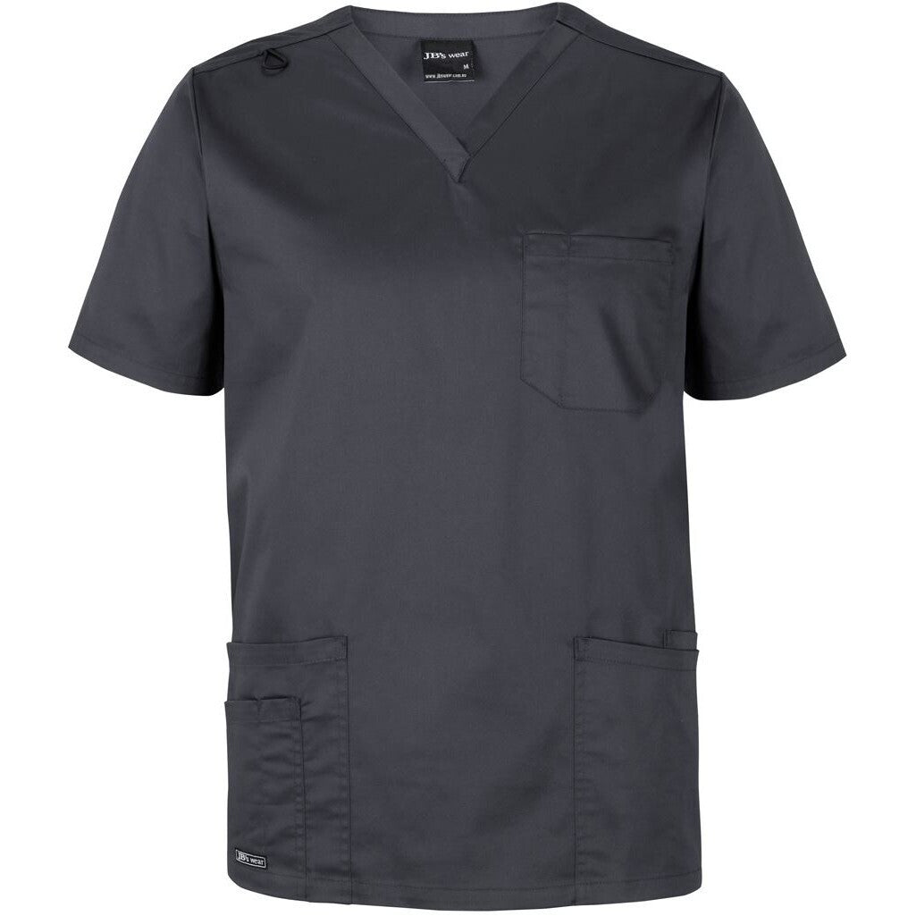 JB's Wear 4SPT Unisex Premium  Scrub Top - Front View | color:Charcoal|view:front