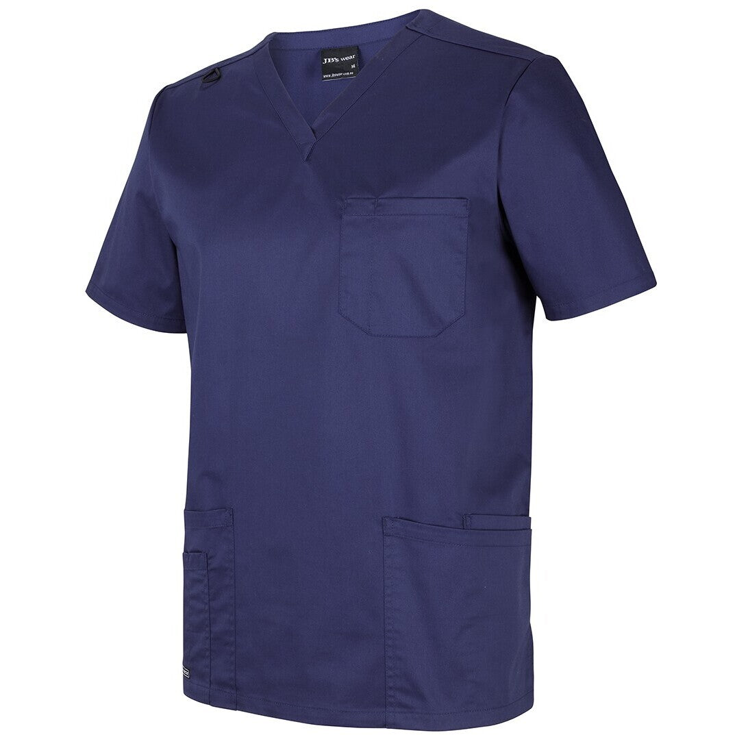 JB's Wear 4SPT Unisex Premium  Scrub Top - Side View | color:Deep Cobalt|view:side