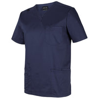 JB's Wear 4SPT Unisex Premium  Scrub Top - Side View | color:Navy|view:side