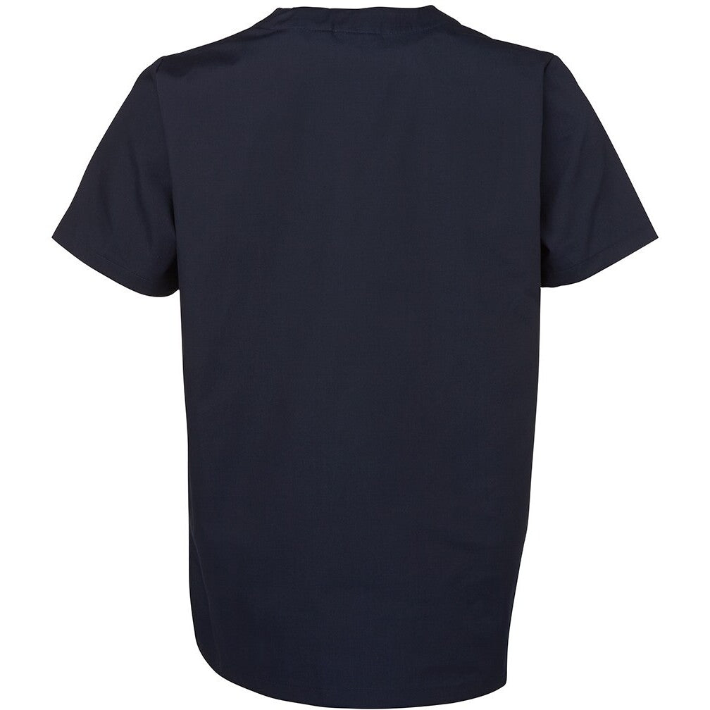 JB's Wear 4SRT Unisex Scrubs Top - Back View | color:Navy|view:back