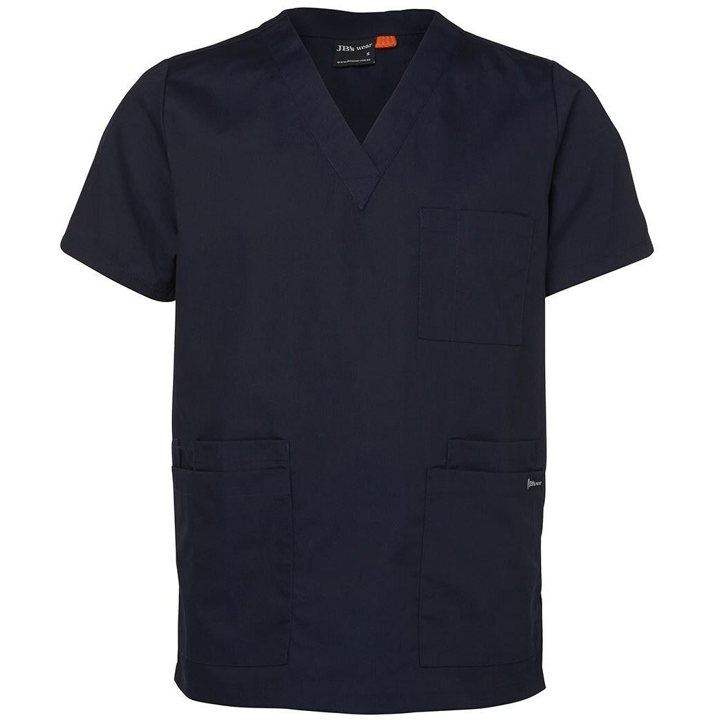 JB's Wear 4SRT Unisex Scrubs Top - Front View | color:Navy|view:front