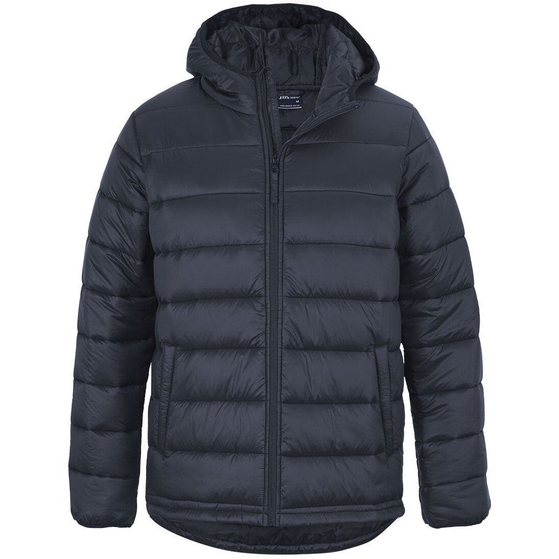 JB's Wear 3AHU Urban Hooded Puffer Jacket - Front View | color:Navy|view:front