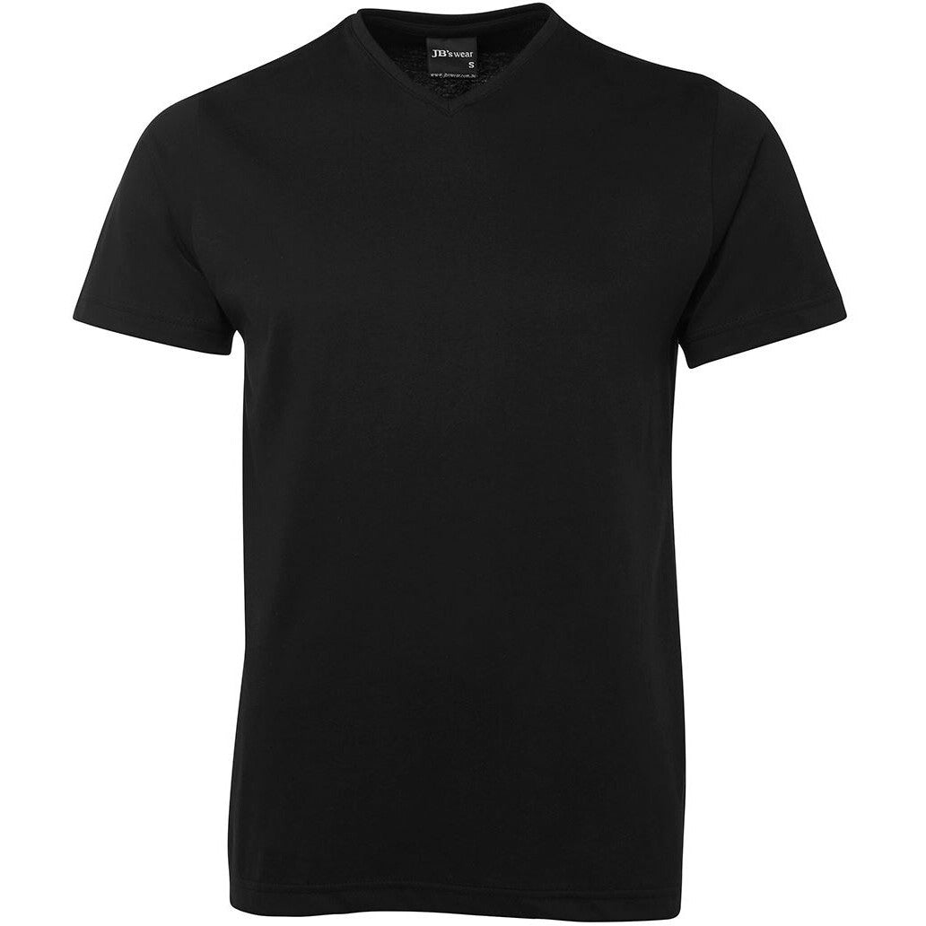 JB's Wear 1VT V-Neck Tee - Front View | color:Black|view:front
