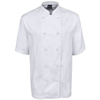 JB's Wear 5CVS Vented Chef's S/S Jacket - Front View | color:White|view:front