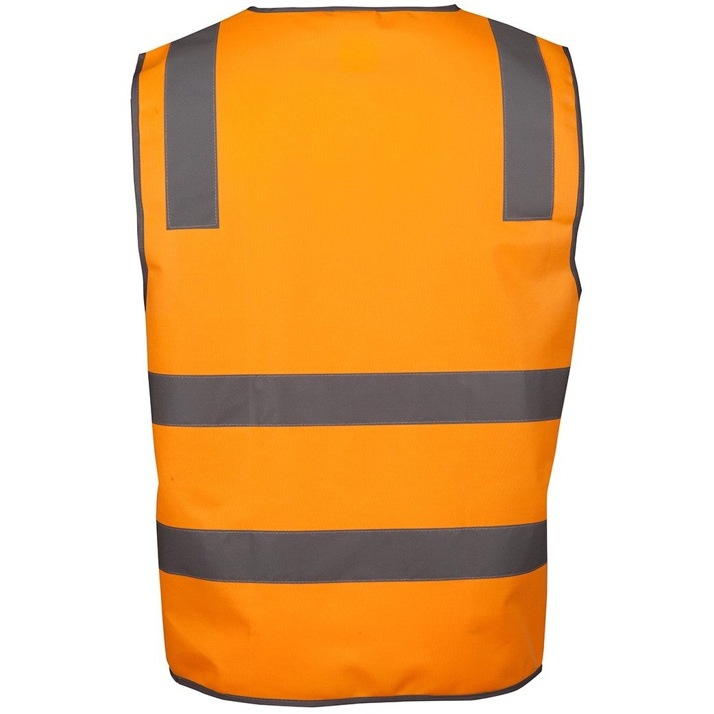 JB's Wear 6DVSV Vic Rail (D+N) Zip Safety Vest - Back View | color:Orange|view:back