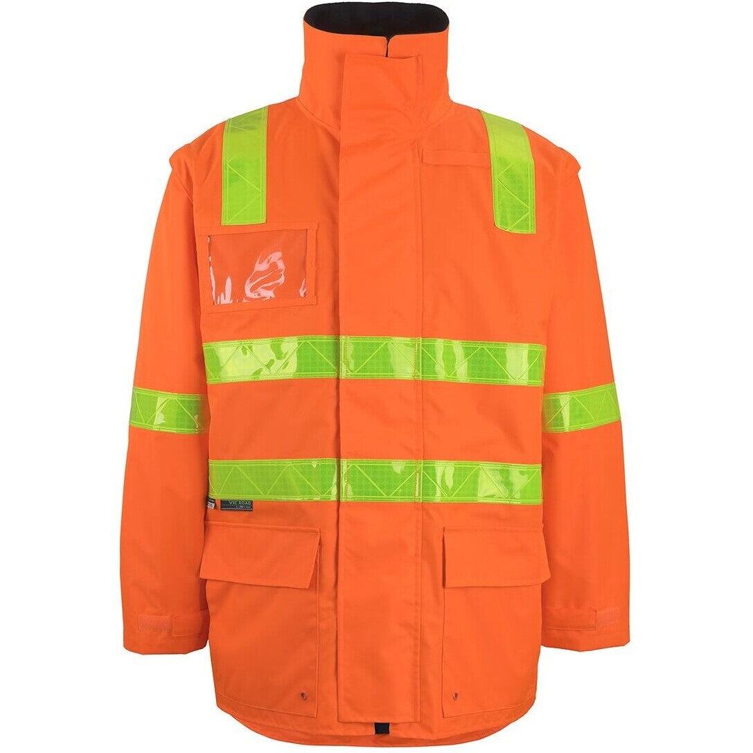 JB's Wear 6DVRL VIC Road (D+N) Zip Off Sleeve Longline Jacket - Front View | color:Orange|view:front