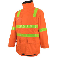 JB's Wear 6DVRL VIC Road (D+N) Zip Off Sleeve Longline Jacket - Side View | color:Orange|view:side