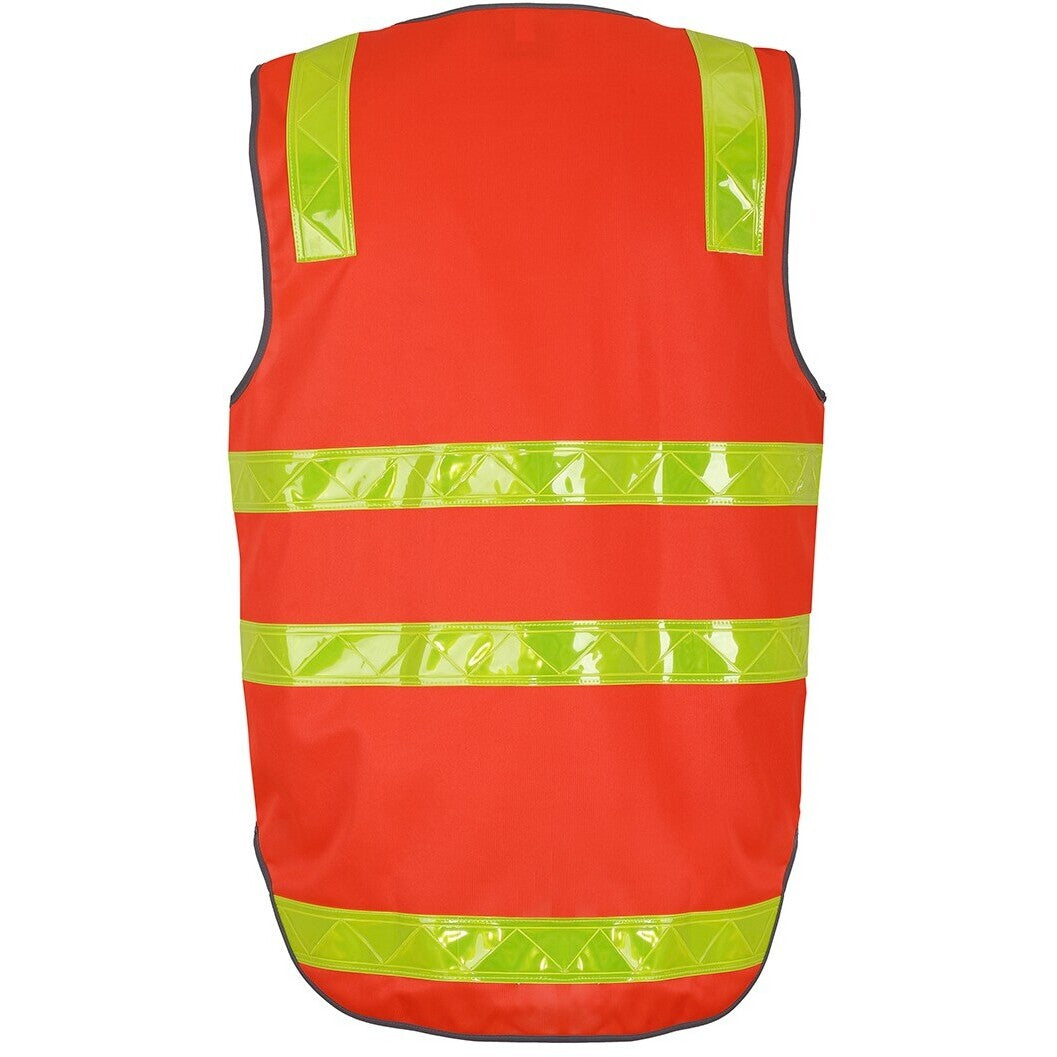 JB's Wear 6DVRV Vic Road (D+N) Zip Safety Vest - Back View | color:Orange|view:back