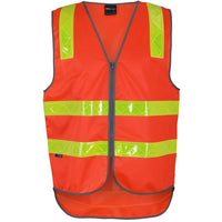 JB's Wear 6DVRV Vic Road (D+N) Zip Safety Vest - Front View | color:Orange|view:front