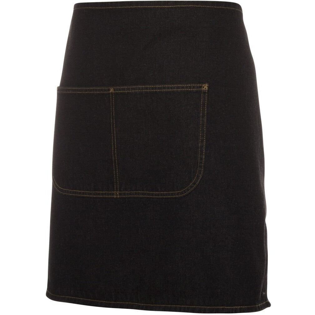 JB's Wear 5ADW Waist Denim Apron (Including Strap) - Side View | color:Black|view:side