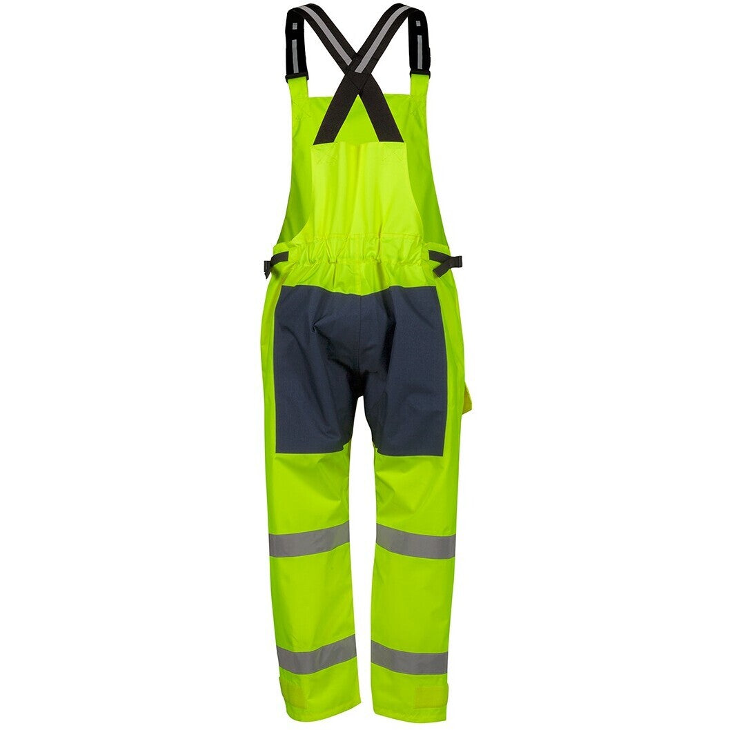 JB's Wear 6WBB Waterproof Bib & Brace - Back View | color:Lime|view:back