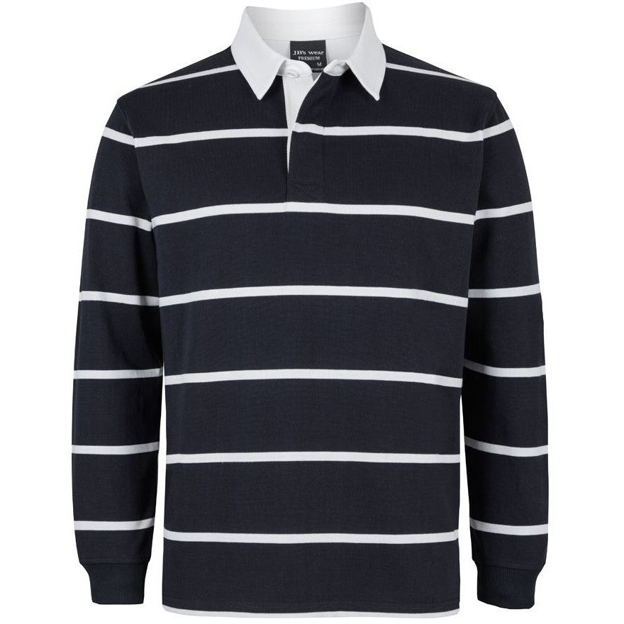JB's Wear 3RYD Yarn Dyed Rugby - Front View | color:Black/White|view:front