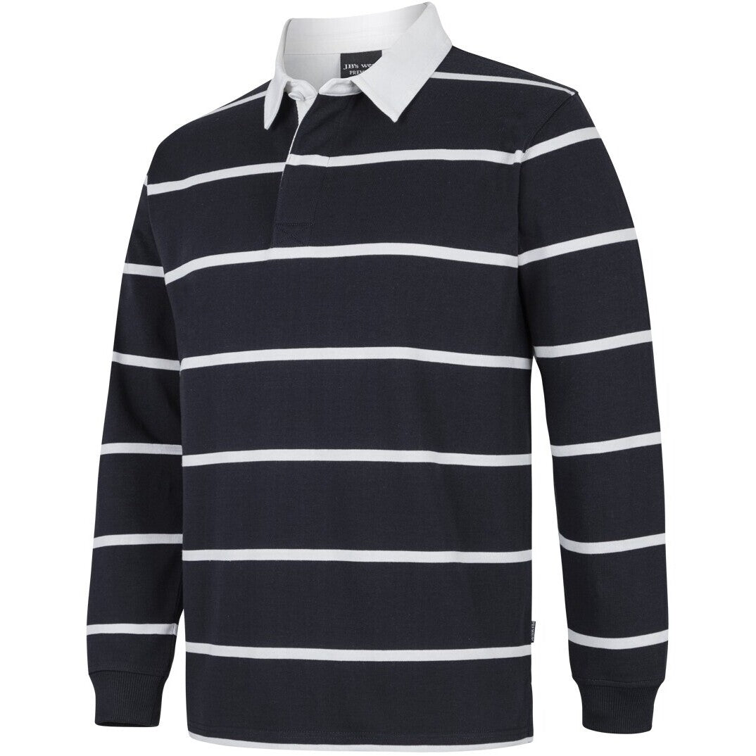 JB's Wear 3RYD Yarn Dyed Rugby - Side View | color:Black/White|view:side