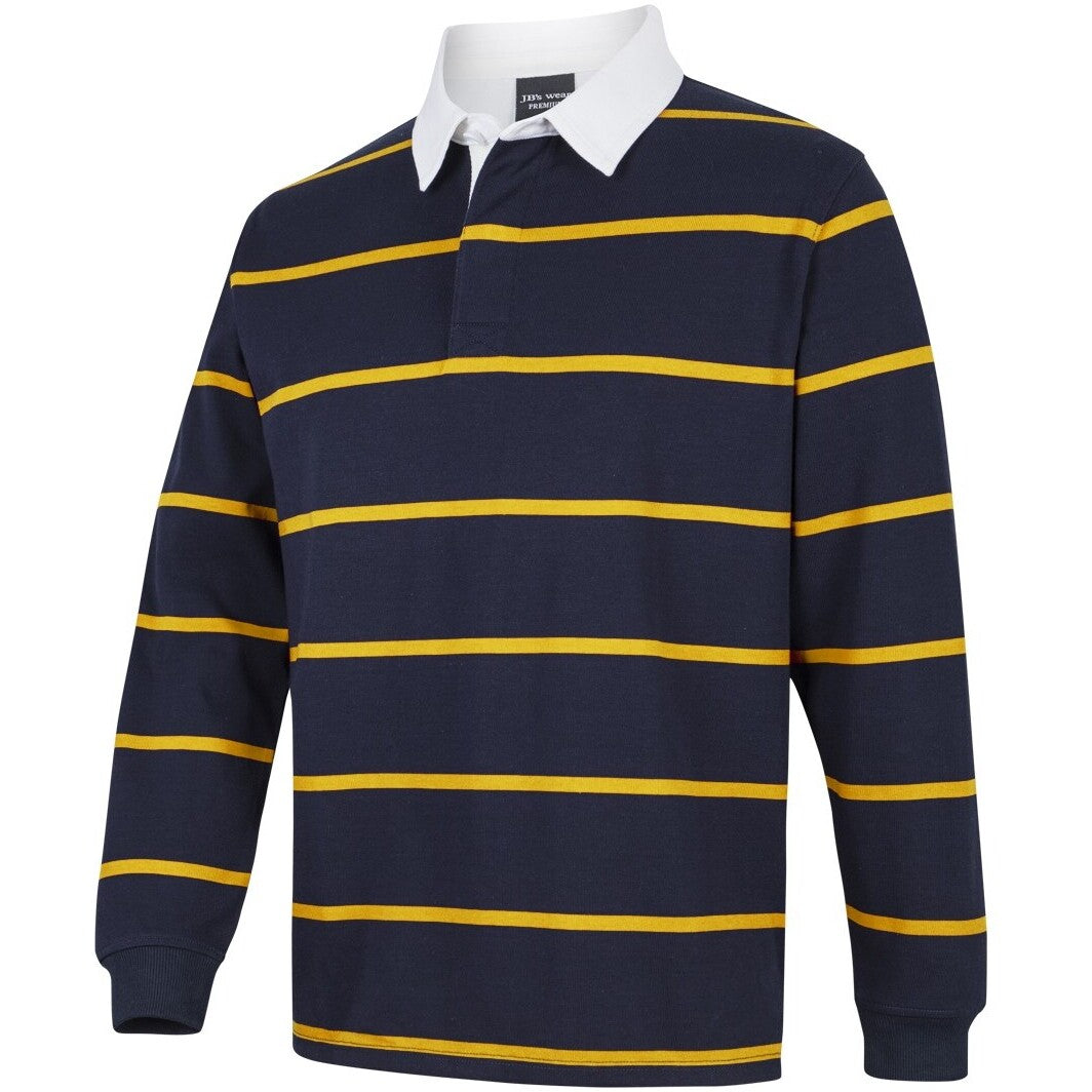 JB's Wear 3RYD Yarn Dyed Rugby - Side View | color:Navy/Gold|view:side