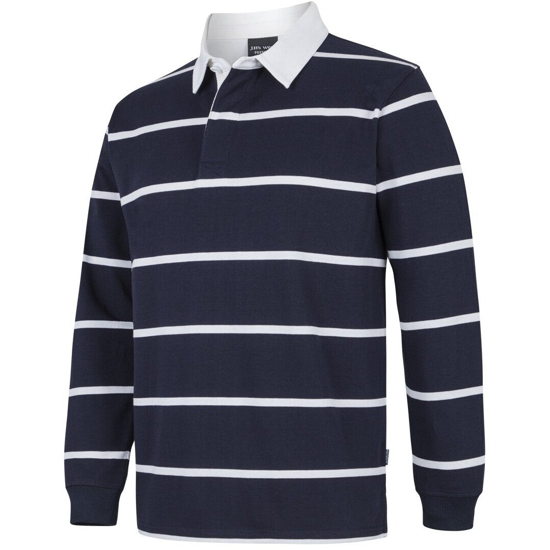 JB's Wear 3RYD Yarn Dyed Rugby - Side View | color:Navy/White|view:side